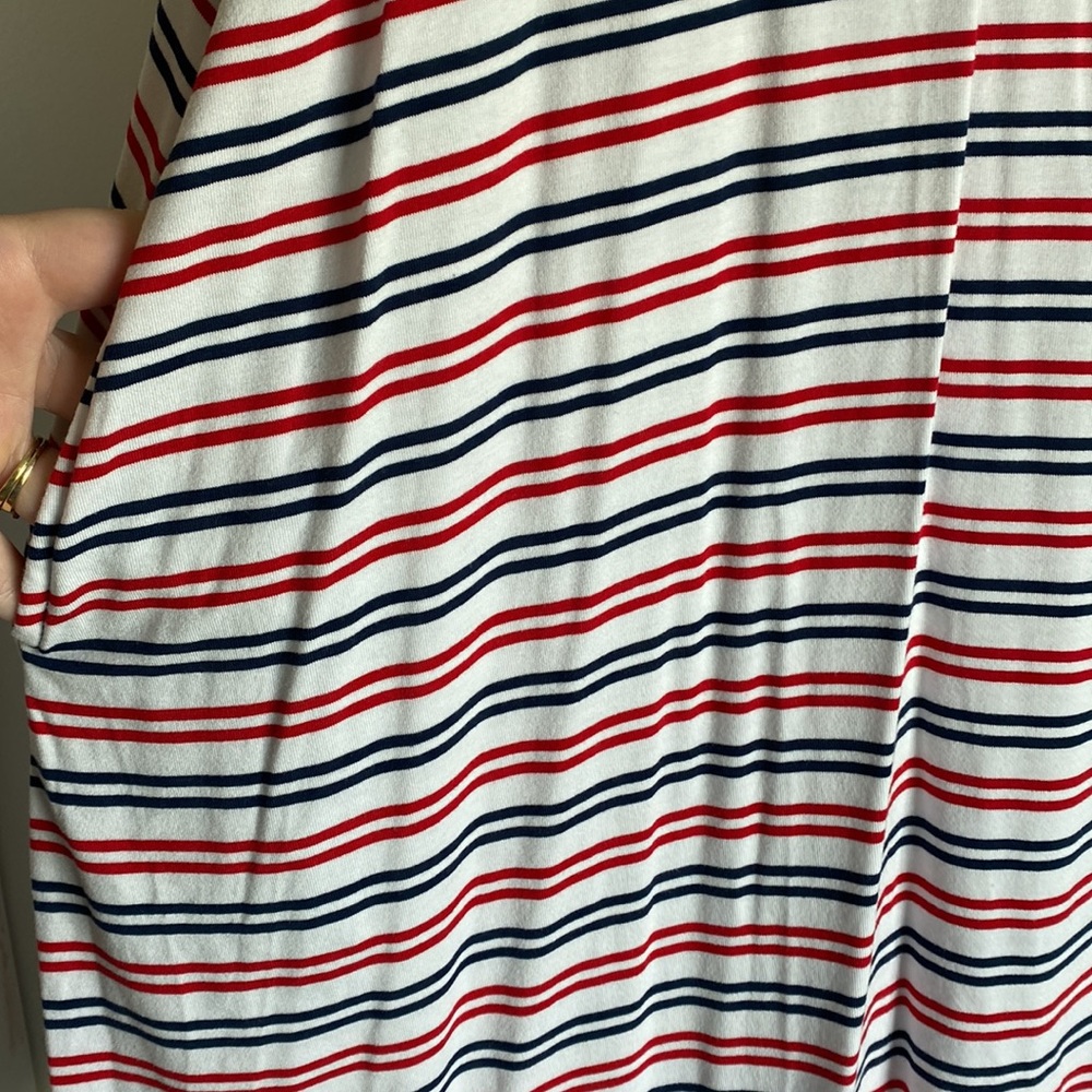 Red white and blue striped sleeveless dress - Picture 2 of 3
